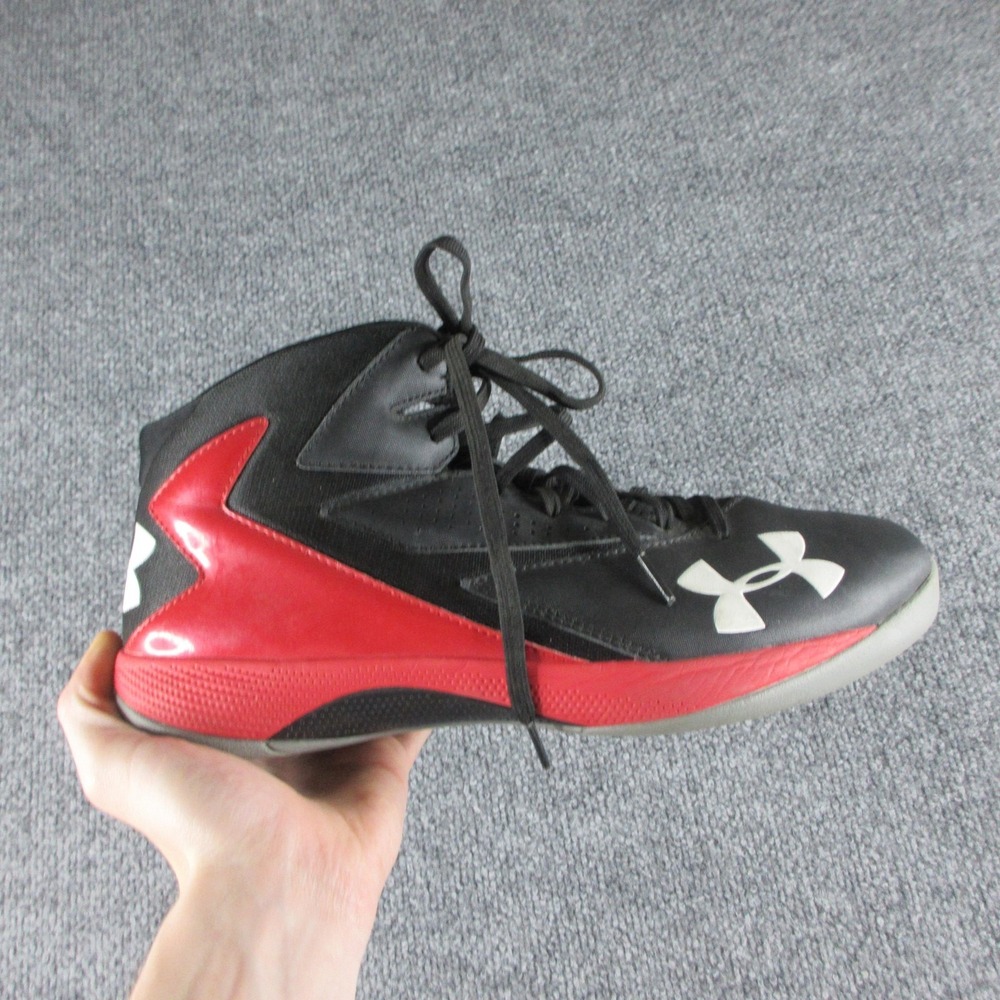 Under Armour Basketball Shoes Mens Size 11.5 Black Red Mid Top 1269281-004